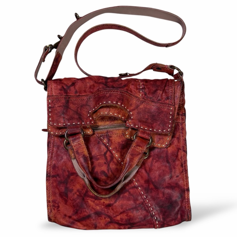 Lucky Brand Abbey Road Tie Dye Leather Messenger Bag